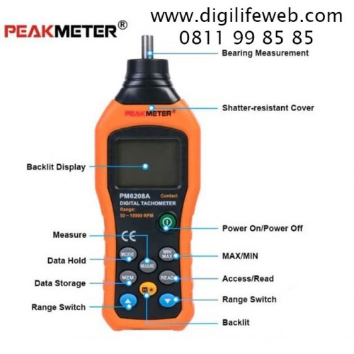 Tachometer Data Logger Peakmeter PM6208A